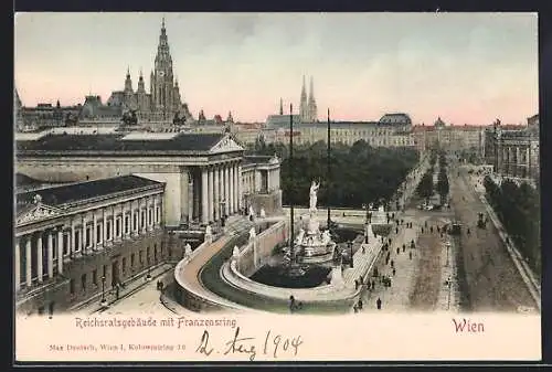 AK Wien, Reichsratsgebäude mit Franzensring