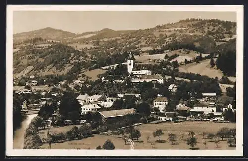 AK Kirchberg a. d. P., Totalansicht gegen die Berge