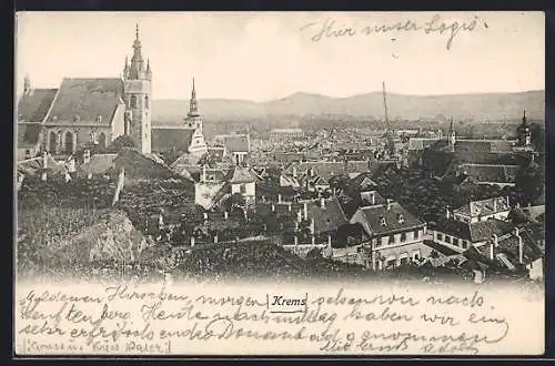 AK Krems, Teilansicht mit der Kirche