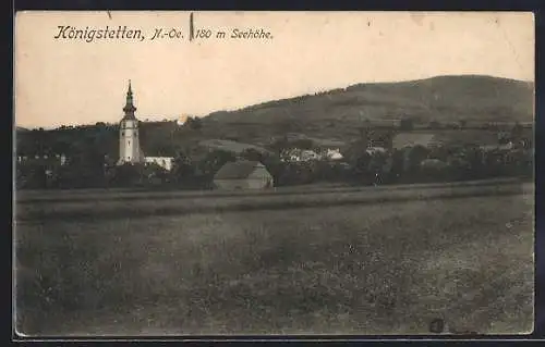 AK Königstetten, Totalansicht mit Kirche