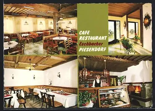 AK Piesendorf bei Zell, Cafe-Restaurant-Pension Eschbacher, Innenansichten