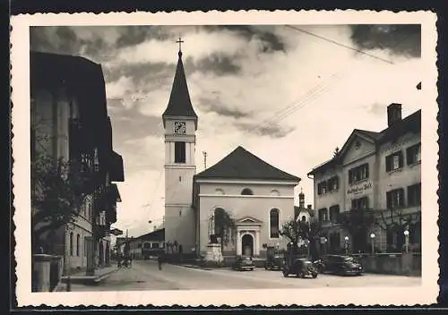 AK Wörgl /Unterinntal, Gasthof neue Post v. Andrä Lenk, Kirche