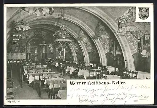 AK Wien, Restaurant Rathaus-Keller, Volkskeller, Wappen