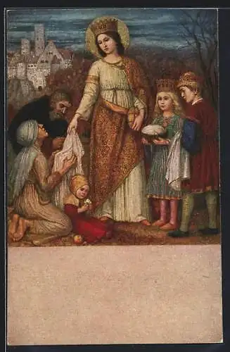 Künstler-AK Matthäus Schiestl: St. Elisabeth