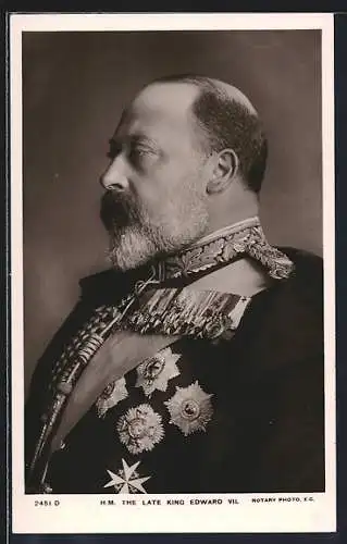 AK H. M. the late King Edward VII. in Uniform mit Abzeichen