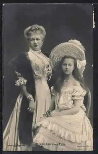 AK Kaiserin Auguste Victoria von Preussen & Tochter