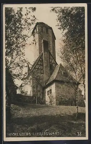 AK Reichenberg / Liberec, Ansicht der Liebiegwarte