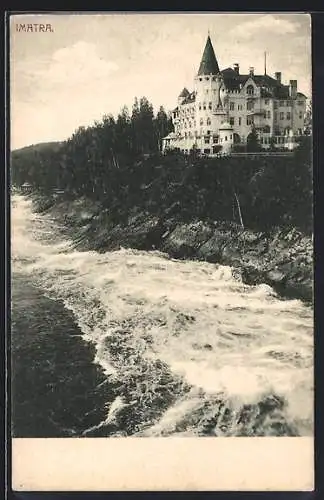 AK Imatra, Flusspartie mit Blick zum Schloss