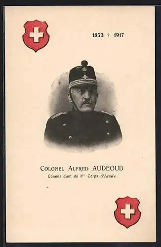 AK Schweizer Heerführer, Colonel Alfred Audeoud, Commandant du 1er Crops d`armée, 1853-1917