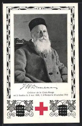 AK Henry Dunant, Gründer des Roten Kreuzes