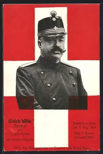 AK Ulrich Wille General der Eidgen. Armee, Schweizer Heerführer