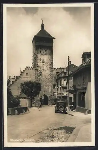 AK Rheinfelden, Blick zum Obertorturm mit Gasthaus zum Kranz