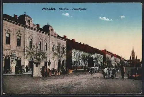 AK Munkács, Föutcza, Hauptgasse