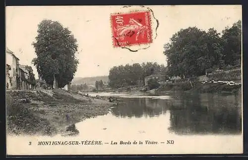 AK Monignac-sur-Vézère, Les Bords de la Vézère