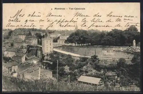 AK Nontron, Vue générale du village et des environs boisés