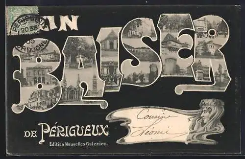 AK Périgueux, Un baiser de Périgueux, édition Nouvelles Galeries