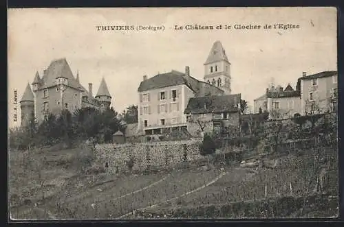 AK Thiviers, Le Château et le Clocher de l`Église