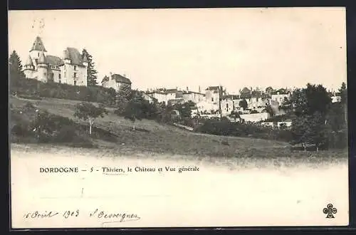 AK Thiviers, le Château et Vue générale