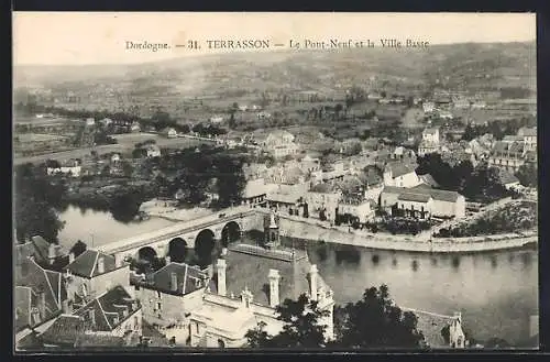 AK Terrasson, Le Pont-Neuf et la Ville Basse