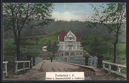 AK Frankenberg i. H., Hotel u. Sommerfrische z. Gossberg