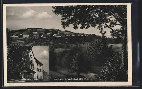 AK Weilheim bei Waldshut, Ortsansicht und Gasthaus z. Adler