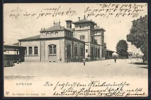 AK Speyer, Blick zum Bahnhof