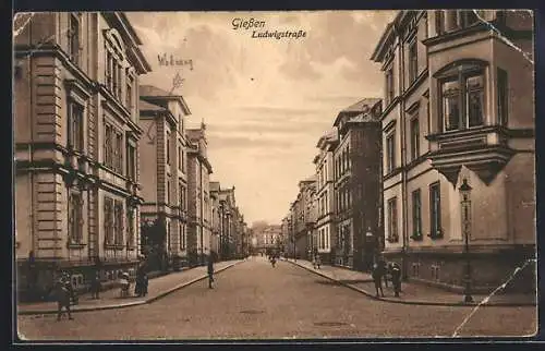 AK Giessen, Blick in die Ludwigstrasse