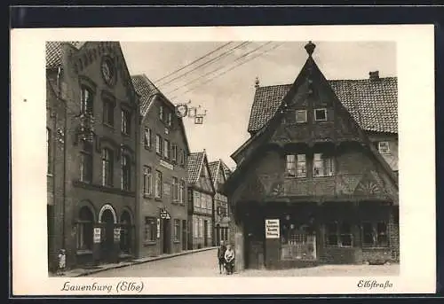 AK Lauenburg /Elbe, Elbstrasse mit Geschäften