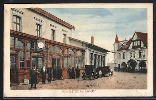 AK Neumünster, Strassenpartie am Bahnhof