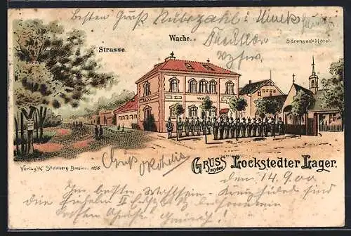 Lithographie Lockstedter Lager, Strasse, Wacheund Sörensen`s Hotel