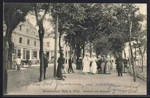 AK Wyk a. Föhr, Sandwall mit Kurhaus