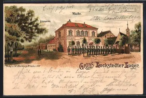 Lithographie Lockstedter Lager, Strasse, Wache