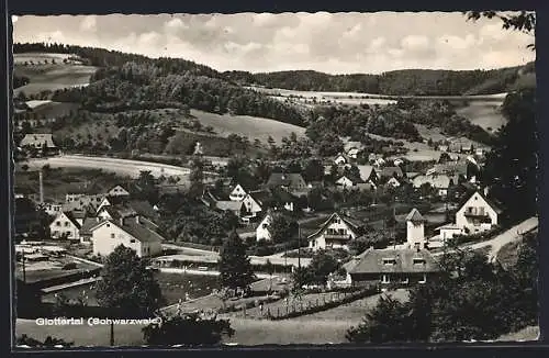 AK Glottertal /Schwarzwald, Totalansicht von einen Berg aus