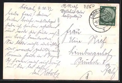 AK Lörrach i. B., Blick auf die Stadt