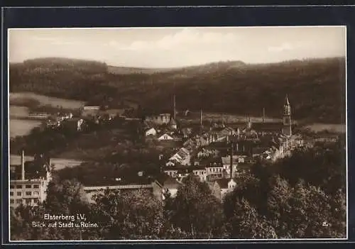 AK Elsterberg i. V., Blick auf Stadt und Ruine