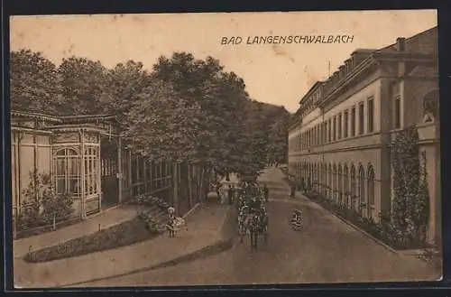 AK Bad Langenschwalbach, Strassenpartie aus der Vogelschau