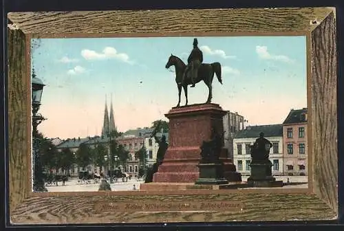 AK Hamburg-Altona, Wilhelm-Denkmal u. Bahnhofstrasse