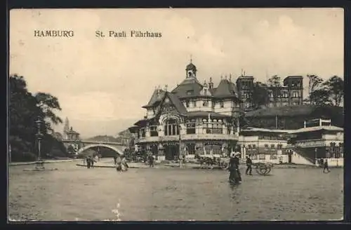 AK Hamburg-St. Pauli, Blick zum Fährhaus