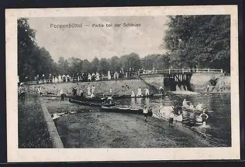 AK Hamburg-Poppenbüttel, Partie bei der Schleuse