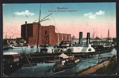 AK Mannheim, Partie am Rheinhafen, Lagerhaus