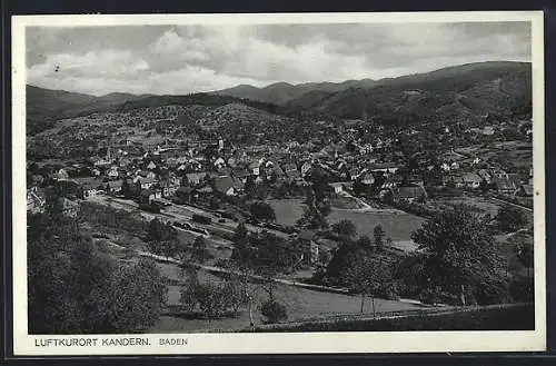 AK Kandern /Baden, Totalansicht von einen Berg aus