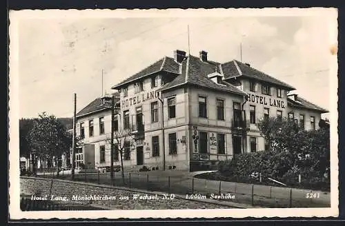 AK Mönichkirchen, Strassenpartie am Hotel Lang