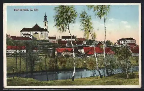 AK Hoheneich /N.-Oe., Ortsansicht mit Kirche