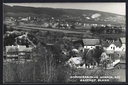 AK Ambach /NÖ., Gesamtansicht mit Gasthof Plank