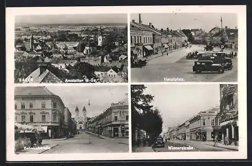 AK Amstetten,  Platz, Wienerstrasse und Bahnhofstrasse