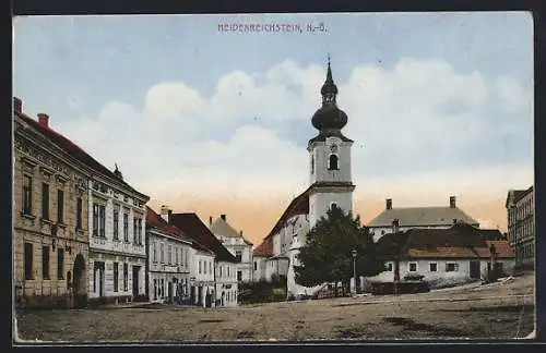 AK Heidenreichstein /N.-Oe, Hauptplatz mit Kirche