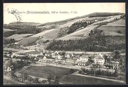 AK Grimmenstein /N.-Oe., Gesamtansicht von einen Berg aus