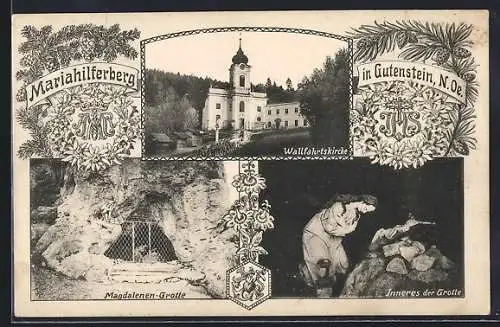 AK Gutenstein, Mariahilferberg, Wallfahrtskirche, Magdalenen-Grotte, Inneres der Grotte