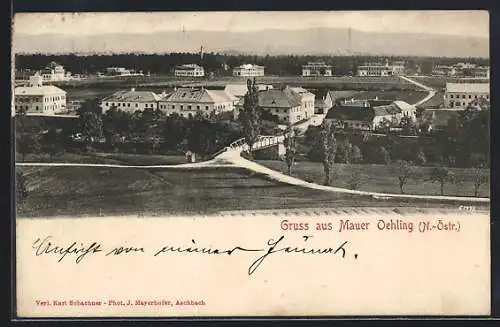 AK Mauer-Oehling /N.-Östr., Ortsansicht aus der Vogelschau