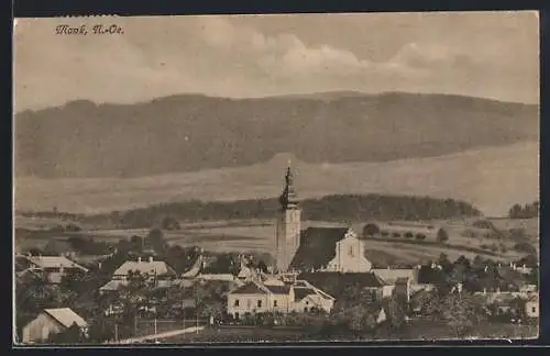 AK Mank /N.-Oe., Ortsansicht von einen Berg aus